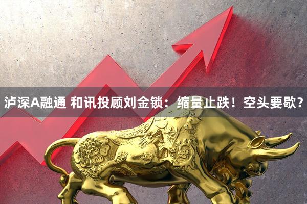 泸深A融通 和讯投顾刘金锁：缩量止跌！空头要歇？